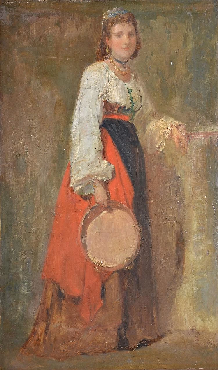 Donna italiana al tamburello, Roma, 1867